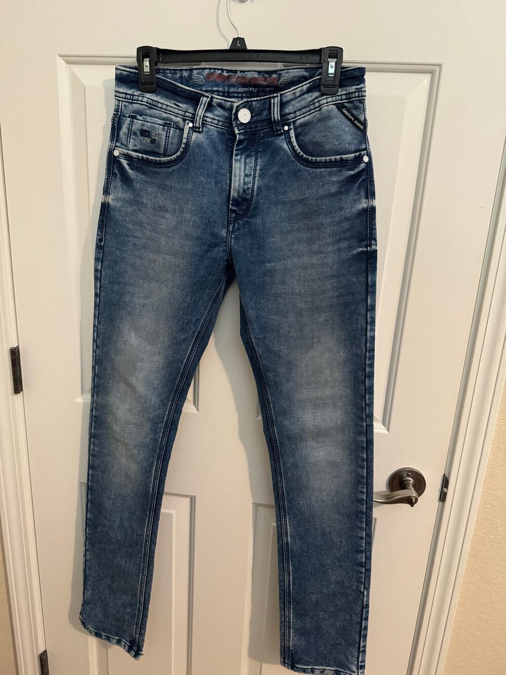 Gesture Jeans Men's Urban Indigo Designs Acid Wash Slim Fit Ges97 Pro Logo 32/32